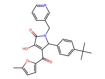 (4E)-5-(4-tert-butylphenyl)-4-[hydroxy(5-methylfuran-2-yl)methylidene]-1-(pyridin-3-ylmethyl)pyrrolidine-2,3-dione structure