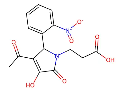 3-[3-acetyl-4-hydroxy-2-(2-nitrophenyl)-5-oxo-2H-pyrrol-1-yl]propanoic Acid structure