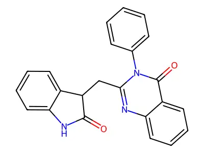 2-[(2-Oxo-1,3-dihydroindol-3-yl)methyl]-3-phenylquinazolin-4-one structure