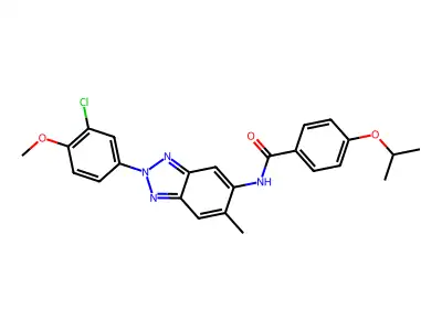 N-[2-(3-chloro-4-methoxyphenyl)-6-methyl-2H-benzotriazol-5-yl]-4-(propan-2-yloxy)benzamide structure