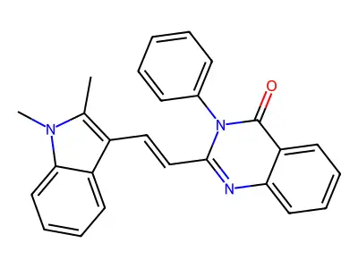 2-[(E)-2-(1,2-dimethylindol-3-yl)ethenyl]-3-phenylquinazolin-4-one structure