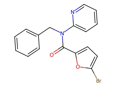 N-benzyl-5-bromo-N-pyridin-2-ylfuran-2-carboxamide structure