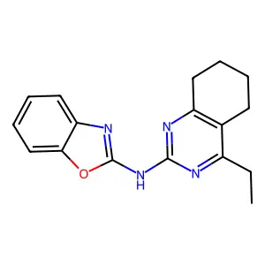 N-(1,3-benzoxazol-2-yl)-4-ethyl-5,6,7,8-tetrahydroquinazolin-2-amine structure