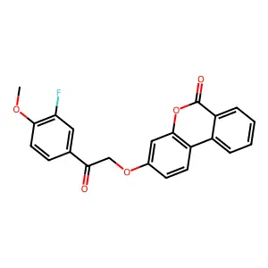 3-[2-(3-fluoro-4-methoxyphenyl)-2-oxoethoxy]-6H-benzo[c]chromen-6-one structure