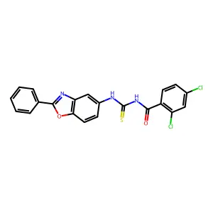 2,4-dichloro-N-[(2-phenyl-1,3-benzoxazol-5-yl)carbamothioyl]benzamide structure