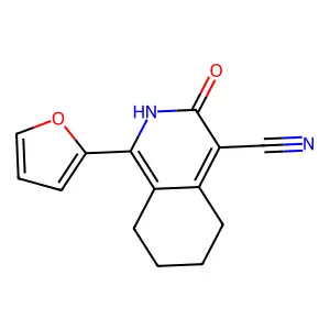 1-(furan-2-yl)-3-oxo-5,6,7,8-tetrahydro-2H-isoquinoline-4-carbonitrile structure
