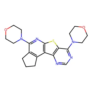 4,4'-(2,3-dihydro-1H-cyclopenta[4',5']pyrido[3',2':4,5]thieno[3,2-d]pyrimidine-4,7-diyl)dimorpholine structure