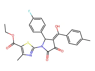 ethyl 2-(2-(4-fluorophenyl)-4-hydroxy-3-(4-methylbenzoyl)-5-oxo-2,5-dihydro-1H-pyrrol-1-yl)-4-methylthiazole-5-carboxylate structure