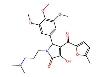 (4E)-1-[3-(dimethylamino)propyl]-4-[hydroxy(5-methylfuran-2-yl)methylidene]-5-(3,4,5-trimethoxyphenyl)pyrrolidine-2,3-dione structure