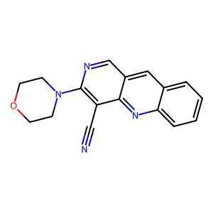 Benzo[b][1,6]naphthyridine-4-carbonitrile, 3-(4-morpholinyl)- structure