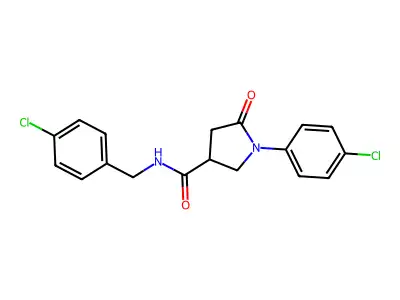 N-(4-chlorobenzyl)-1-(4-chlorophenyl)-5-oxopyrrolidine-3-carboxamide structure