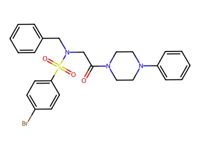 N-benzyl-4-bromo-N-[2-oxo-2-(4-phenylpiperazin-1-yl)ethyl]benzenesulfonamide structure