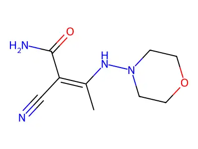 (2E)-2-cyano-3-(morpholin-4-ylamino)but-2-enamide structure