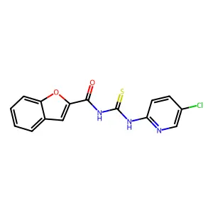 N-[(5-chloropyridin-2-yl)carbamothioyl]-1-benzofuran-2-carboxamide structure