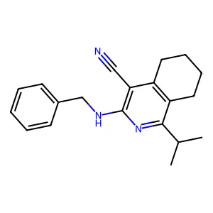 3-(Benzylamino)-1-propan-2-yl-5,6,7,8-tetrahydroisoquinoline-4-carbonitrile structure