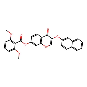 3-(2-naphthyloxy)-4-oxo-4H-chromen-7-yl 2,6-dimethoxybenzoate structure