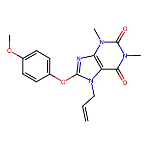 8-(4-Methoxyphenoxy)-1,3-dimethyl-7-prop-2-enylpurine-2,6-dione structure