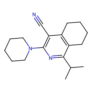 3-Piperidin-1-yl-1-propan-2-yl-5,6,7,8-tetrahydroisoquinoline-4-carbonitrile structure