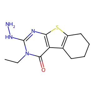 3-Ethyl-2-hydrazino-3,5,6,7,8-pentahydrobenzo[b]thiopheno[2,3-d]pyrimidin-4-on e structure