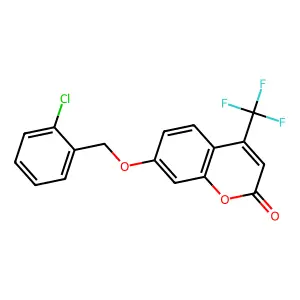 7-[(2-chlorobenzyl)oxy]-4-(trifluoromethyl)-2H-chromen-2-one structure