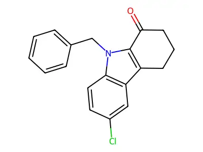 9-benzyl-6-chloro-2,3,4,9-tetrahydro-1H-carbazol-1-one structure