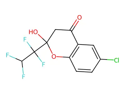 6-chloro-2-hydroxy-2-(1,1,2,2-tetrafluoroethyl)-3H-chromen-4-one structure