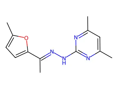4,6-dimethyl-N-[(E)-1-(5-methylfuran-2-yl)ethylideneamino]pyrimidin-2-amine structure