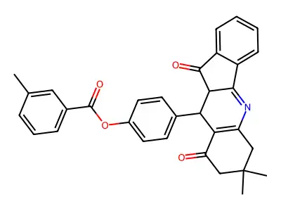 4-(7,7-dimethyl-9,11-dioxo-7,8,9,10,10a,11-hexahydro-6H-indeno[1,2-b]quinolin-10-yl)phenyl 3-methylbenzoate structure