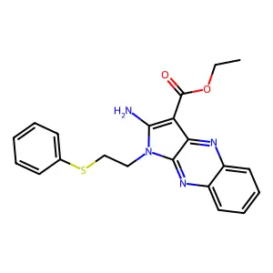 Ethyl 2-amino-1-(2-phenylsulfanylethyl)pyrrolo[3,2-b]quinoxaline-3-carboxylate structure