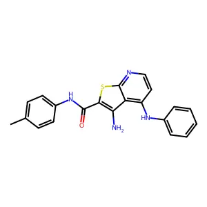 3-amino-4-anilino-N-(4-methylphenyl)thieno[2,3-b]pyridine-2-carboxamide structure