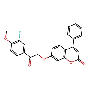 7-[2-(3-fluoro-4-methoxyphenyl)-2-oxoethoxy]-4-phenyl-2H-chromen-2-one structure