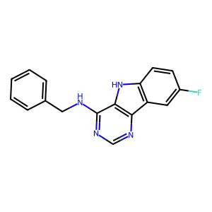 N-苄基-8-氟-5H-嘧啶并[5,4-b]吲哚-4-胺 structure
