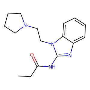 N-[1-(2-pyrrolidin-1-ylethyl)benzimidazol-2-yl]propanamide structure