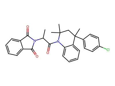 2-{1-[4-(4-chlorophenyl)-2,2,4-trimethyl-3,4-dihydroquinolin-1(2H)-yl]-1-oxopropan-2-yl}-1H-isoindole-1,3(2H)-dione structure
