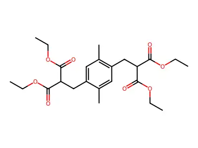 Tetraethyl 2,2'-((2,5-dimethyl-1,4-phenylene)bis(methylene))dimalonate structure