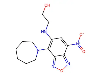 2-[[4-(Azepan-1-yl)-7-nitro-2,1,3-benzoxadiazol-5-yl]amino]ethanol structure