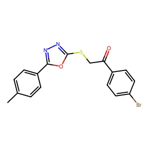1-(4-Bromophenyl)-2-[[5-(4-methylphenyl)-1,3,4-oxadiazol-2-yl]sulfanyl]ethanone structure