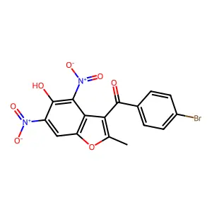 (4-Bromophenyl)(5-hydroxy-2-methyl-4,6-dinitro-1-benzofuran-3-yl)methanone structure