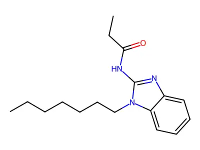 N-(1-heptylbenzimidazol-2-yl)propanamide structure