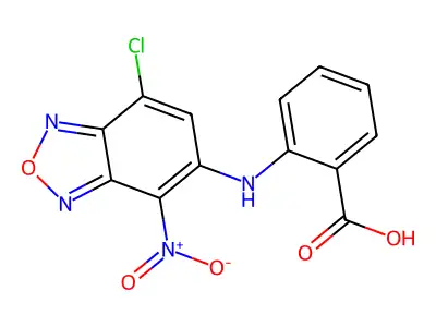 2-[(7-Chloro-4-nitro-2,1,3-benzoxadiazol-5-yl)amino]benzoic acid structure