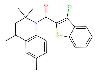 (3-chloro-1-benzothiophen-2-yl)(2,2,4,6-tetramethyl-3,4-dihydroquinolin-1(2H)-yl)methanone structure
