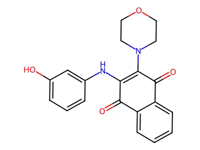 2-(3-Hydroxyanilino)-3-morpholin-4-ylnaphthalene-1,4-dione structure