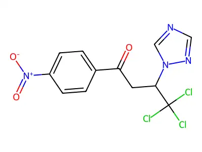 4,4,4-Trichloro-1-(4-nitrophenyl)-3-(1,2,4-triazol-1-yl)butan-1-one structure