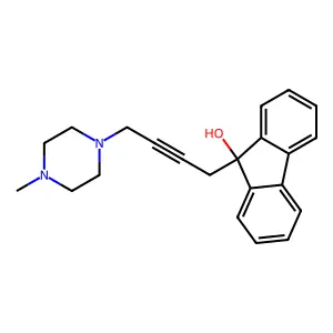 9-[4-(4-Methylpiperazin-1-yl)but-2-ynyl]fluoren-9-ol structure