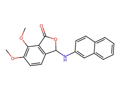 6,7-dimethoxy-3-(naphthalen-2-ylamino)-2-benzofuran-1(3H)-one structure