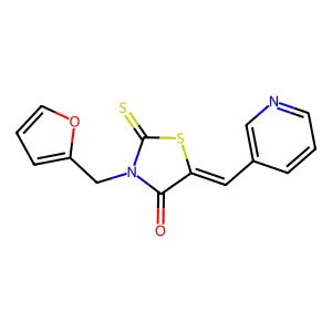 3-(2-Furylmethyl)-5-(3-pyridylmethylene)-2-thioxo-1,3-thiazolidin-4-one structure