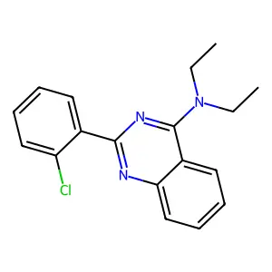 2-(2-chlorophenyl)-N,N-diethylquinazolin-4-amine structure