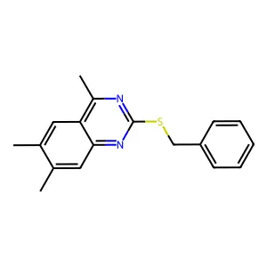 2-(Benzylsulfanyl)-4,6,7-trimethylquinazoline structure
