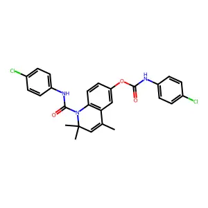 1-((4-chlorophenyl)carbamoyl)-2,2,4-trimethyl-1,2-dihydroquinolin-6-yl (4-chlorophenyl)carbamate structure