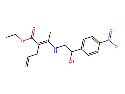 (E)-ethyl 2-(1-((2-hydroxy-2-(4-nitrophenyl)ethyl)amino)ethylidene)pent-4-enoate structure